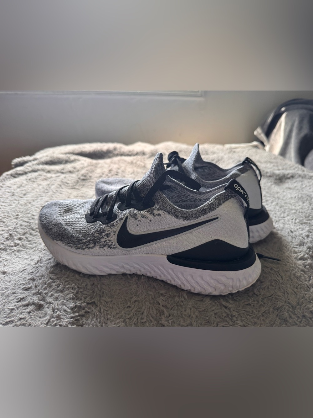 Nike Kids White and Black Knit Sneakers